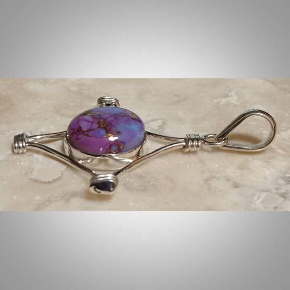 AUTHENTIC Mohave Purple Turquoise sterling silver pendant SJ808-01 - Picture 3 of 7